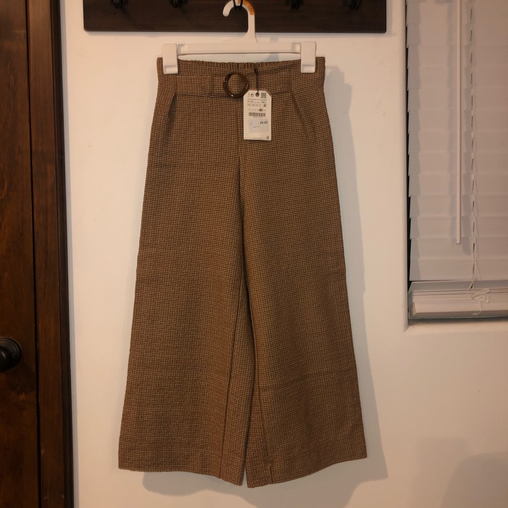 Zara kids wide leg belted pant